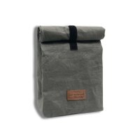 Rolltop Lunchbag LEA von Papyr in Mossgrey aus veganem Leder
